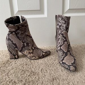 Steve Madden Snakeskin Patterned Ankle Boots